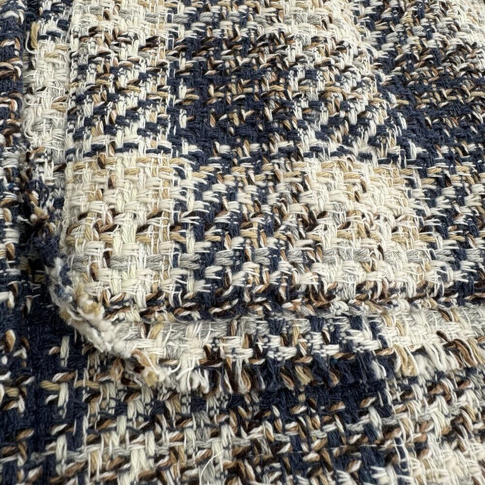 Blank NYC Once In A Lifetime Cropped Tweed Shacket Jacket Large Plaid Blue NWT - Picture 9 of 16